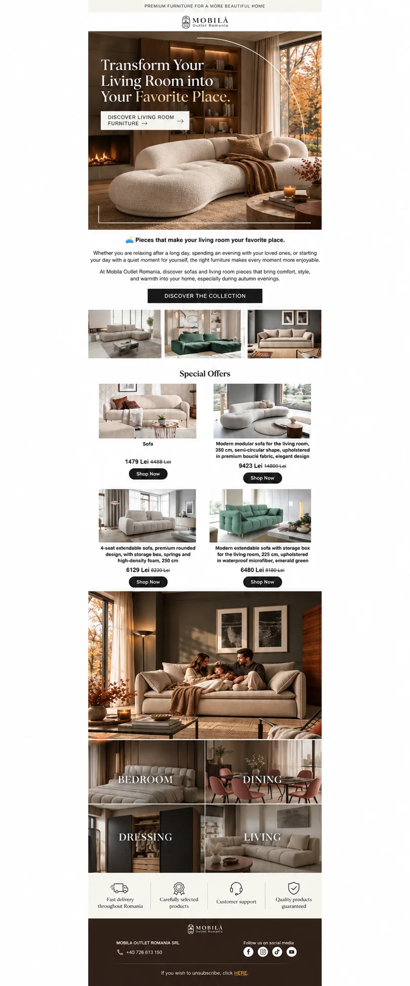Full email design: A home collection, thoughtfully introduced