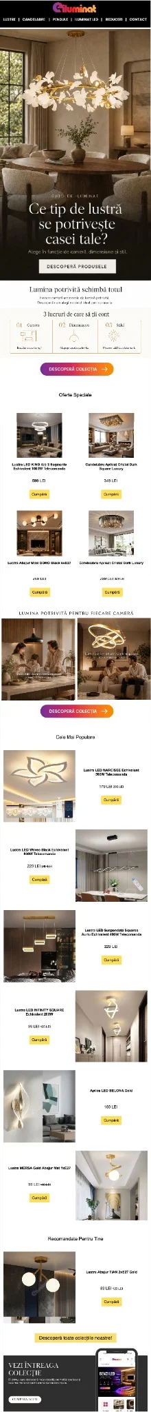 Full email design: A catalogue made easier to browse