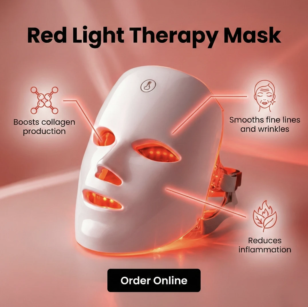 Red light therapy mask advertisement