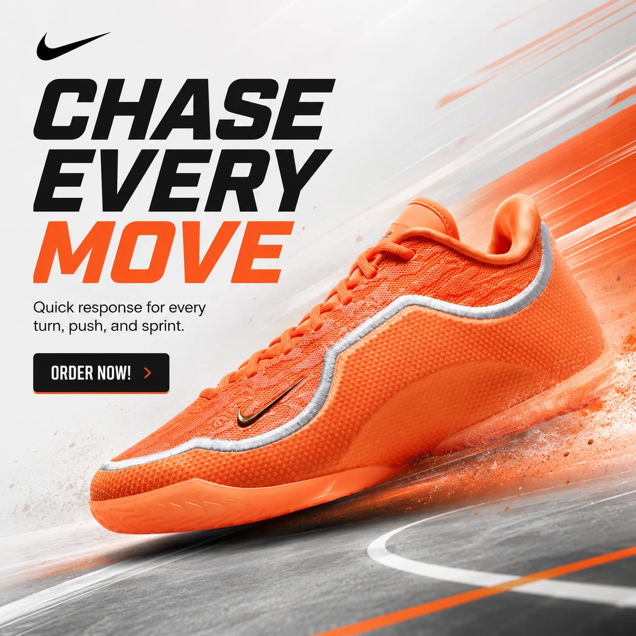 Orange running shoe campaign: Chase every move